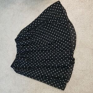A New Day Large Polka Dot Midi Elastic Waist Pleated Skirt